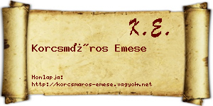 Korcsmáros Emese névjegykártya